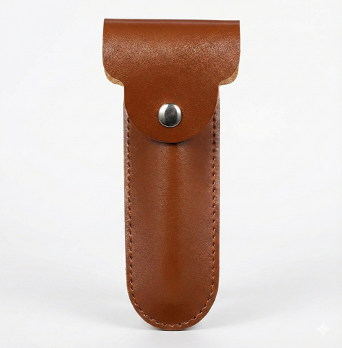 Brązowy futerał na maszynę do golenia